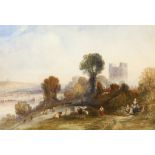 CHARLES MARSHALL (1806-1890) Rochester Castle signed with initials lower left watercolour heightened