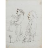 ITALIAN SCHOOL (18TH CENTURY)  Caricature of a magician ink on paper 22.5 x 17cm Framed