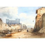 FRENCH SCHOOL (circa 1830) A Continental Town with a Cathedral indistinctly signed watercolour 14.