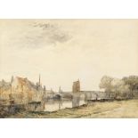 ALFRED WILLIAM RICH (1856-1921) The Old Bridge, St Ives, Huntingdonshire signed  watercolour 26.8