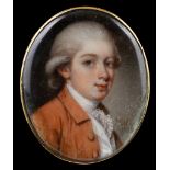 JAMES SCOULER (SCOTTISH, 1740-1812) Portrait of a young Gentleman possibly G. Coke Esq., wearing a