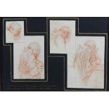 ALFRED GEORGE STEVENS (1817-1875) 4 Sketches of a man with Spyglass red chalk on laid 27cm x 38cm