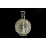 A large René Lalique frosted glass 'Dahlia' perfume bottle, early 20th century, in clear glass,