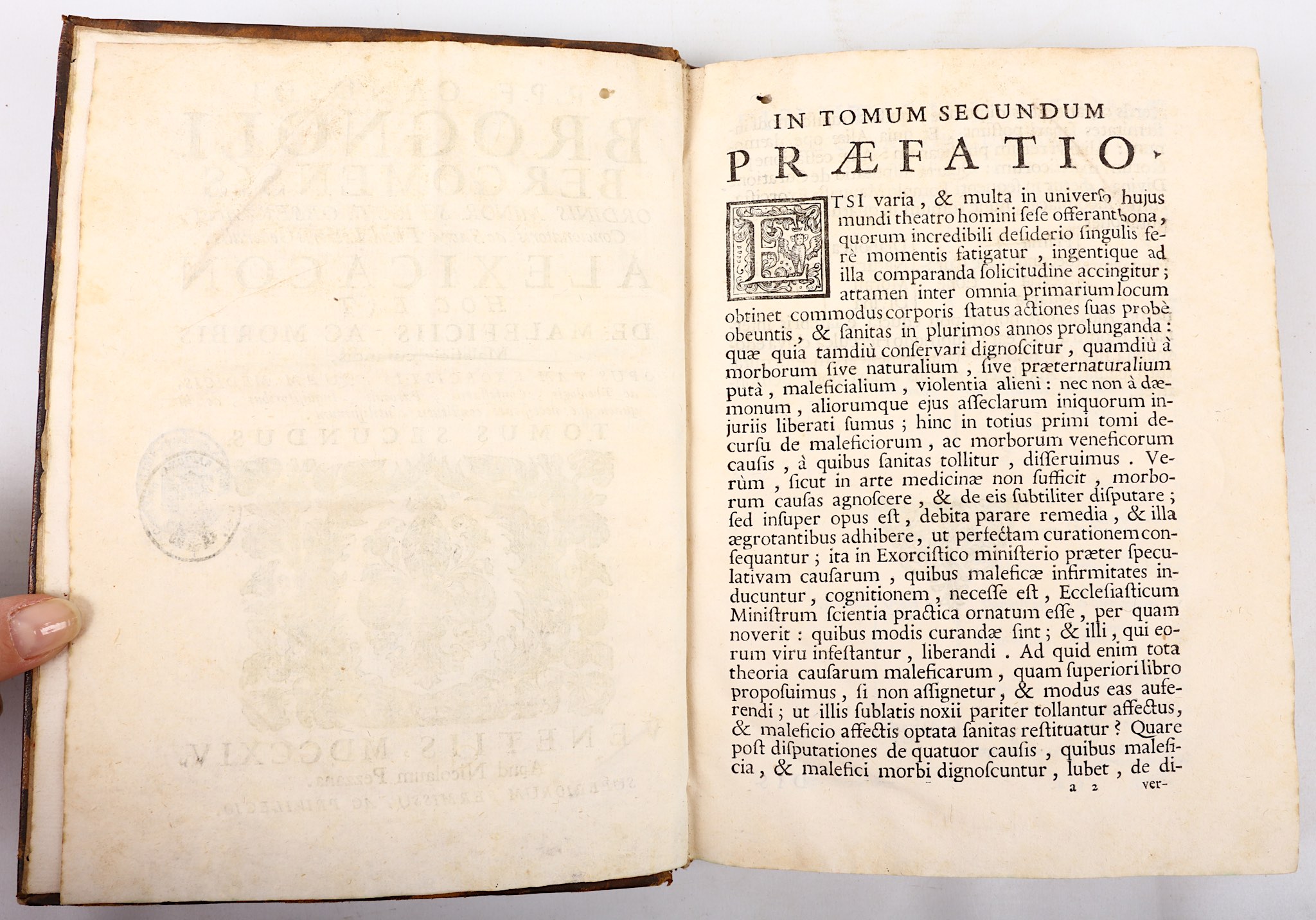 BROGNOLI, Candido (1607-77).  Alexicacon hoc est de maleficiis, ac morbis maleficis cognoscendis. - Image 4 of 13