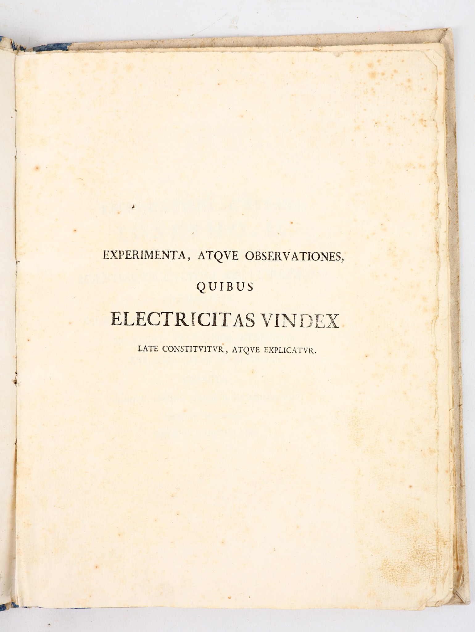 [BECCARIA, Giovanni Battista (1716-81)].  Experimenta, atque observationes, quibus electricitas - Image 2 of 5