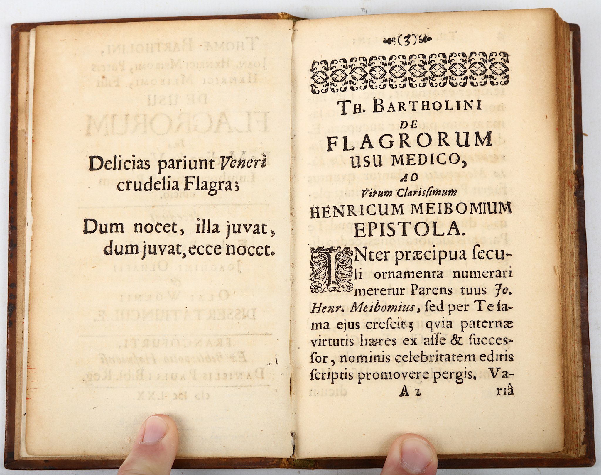 BARTHOLIN, Thomas (1616-80, [?]editor) & Johann Heinrich MEIBOM (1590-1655).  De usu flagrorum In - Image 3 of 4