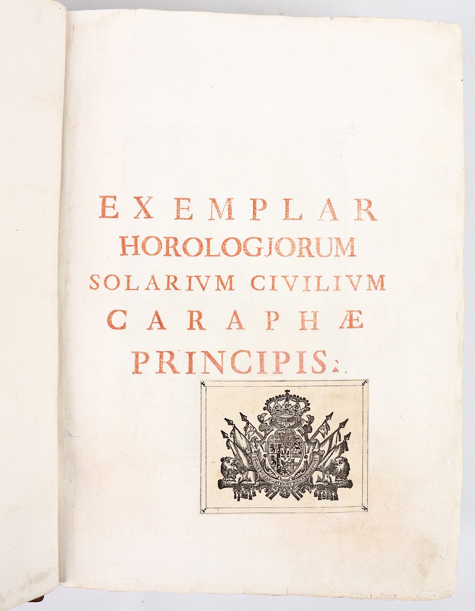 CARAFA, Carlo Maria (1651-95).  Exemplar horologjorum solarjum civilium. Duas complectans partes, - Image 2 of 6