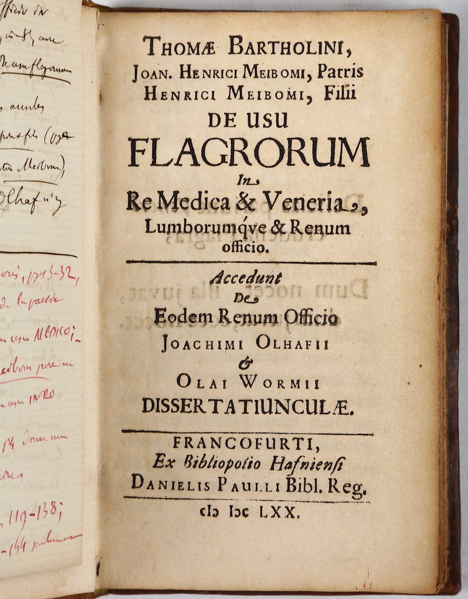 BARTHOLIN, Thomas (1616-80, [?]editor) & Johann Heinrich MEIBOM (1590-1655).  De usu flagrorum In - Image 2 of 4