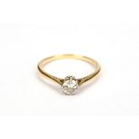 A diamond ring, Set with a brilliant-cut diamond approx. 0.45 carat, ring size O