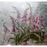 **** WITHDRAWN *** Arabella Johnsen R.C.A. 'Foxgloves'. Oil on canvas. Signed and inscribed verso,