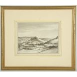 Attributed to Thomas Monro 1759-1833. 'Landscape'. En-grisaille wash with chalks. 18 x 22cm. Mounted