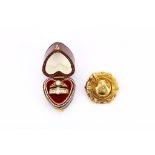 A group lot, Including a late 19th century brooch, stamped 15ct, a diamond ring stamped 18ct PLAT