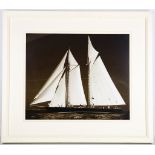 After Beken of Cowes. 'Mariette', monochrome photograph, framed, 46 x 56cm.