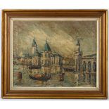 An impasto oil on canvas view of Venice, indistinctly signed to lower left, 39 x 49cm, framed.