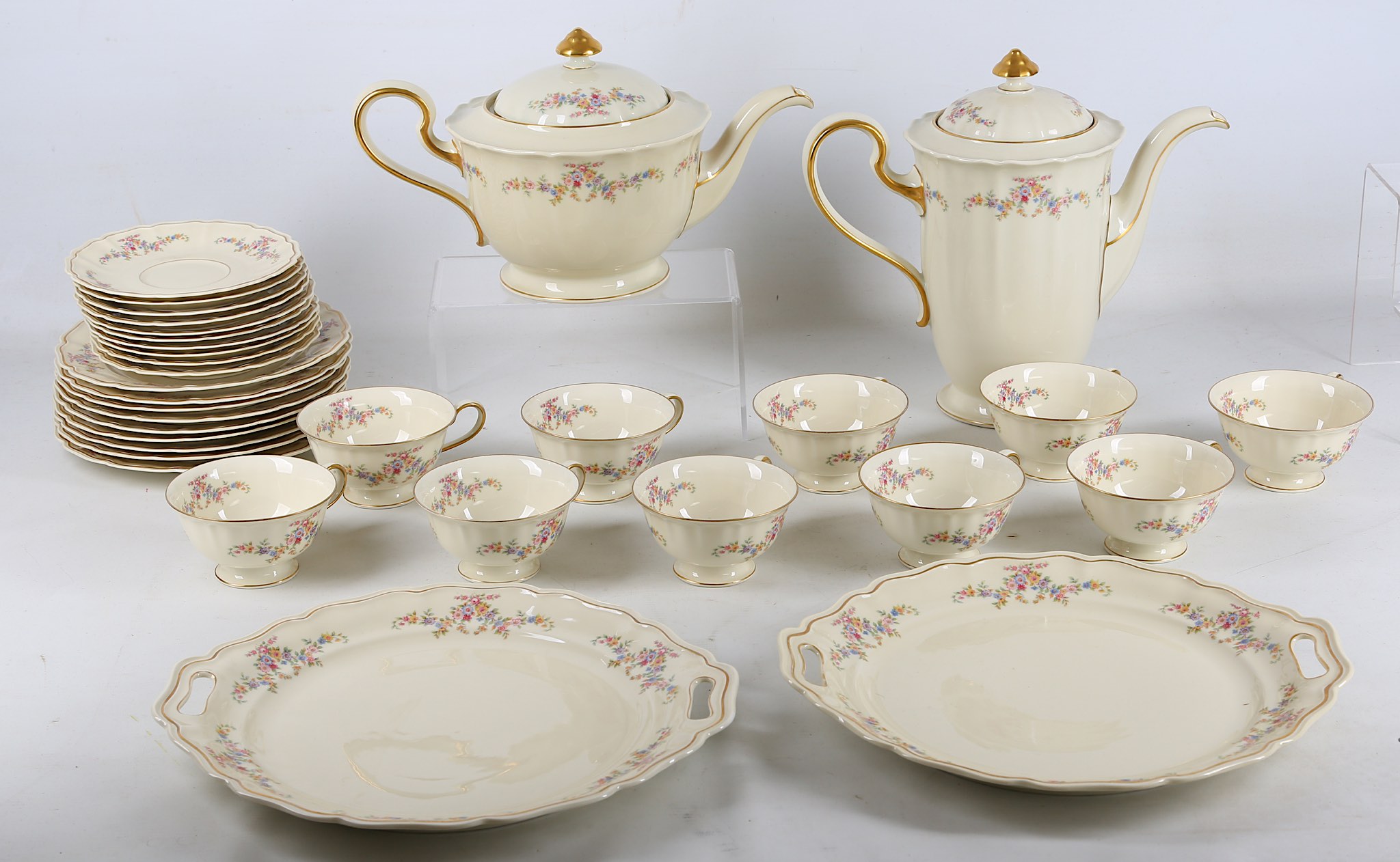 Rosenthal porcelain Regina pattern 33 piece part tea and coffee service comprising tea and coffee