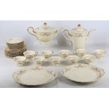 Rosenthal porcelain Regina pattern 33 piece part tea and coffee service comprising tea and coffee