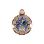 A Mavado gentleman's 9ct gold pocket watch, with hand painted geometric design..