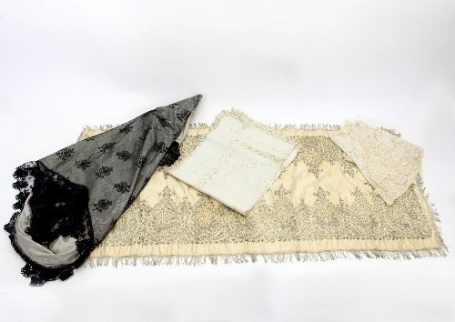 A black lace shawl,