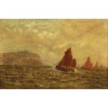 J Wyatt/Shipping Scene/signed/oil on canvas,