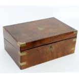 A 19th Century walnut and brass bound writing slope,