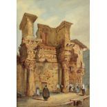 After Samuel Prout/Continental Ruins with Numerous Figures/a pair/watercolour,
