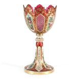 A Bohemian red glass vase,