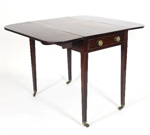 A George III two-flap Pembroke table on square tapering legs, - Image 2 of 2