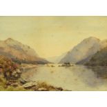 E Geddes/Highland Landscape/watercolour,