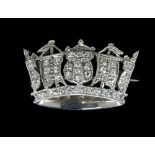 A diamond and white gold naval or sweetheart brooch, stamped 375, 2.