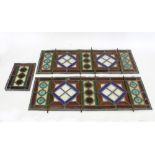 Three Arts & Crafts stained glass panels,