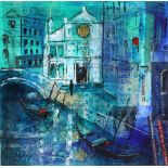 Anne Swankie (British, born 1951)/Venetian Canal Scene/signed/mixed media on paper, 37.5cm x 37.