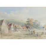 Aaron Edwin Penley (British 1807-1870)/Horse and Cart on a Village Lane/signed and dated