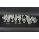 A cut glass part table service of twenty pieces and other glass