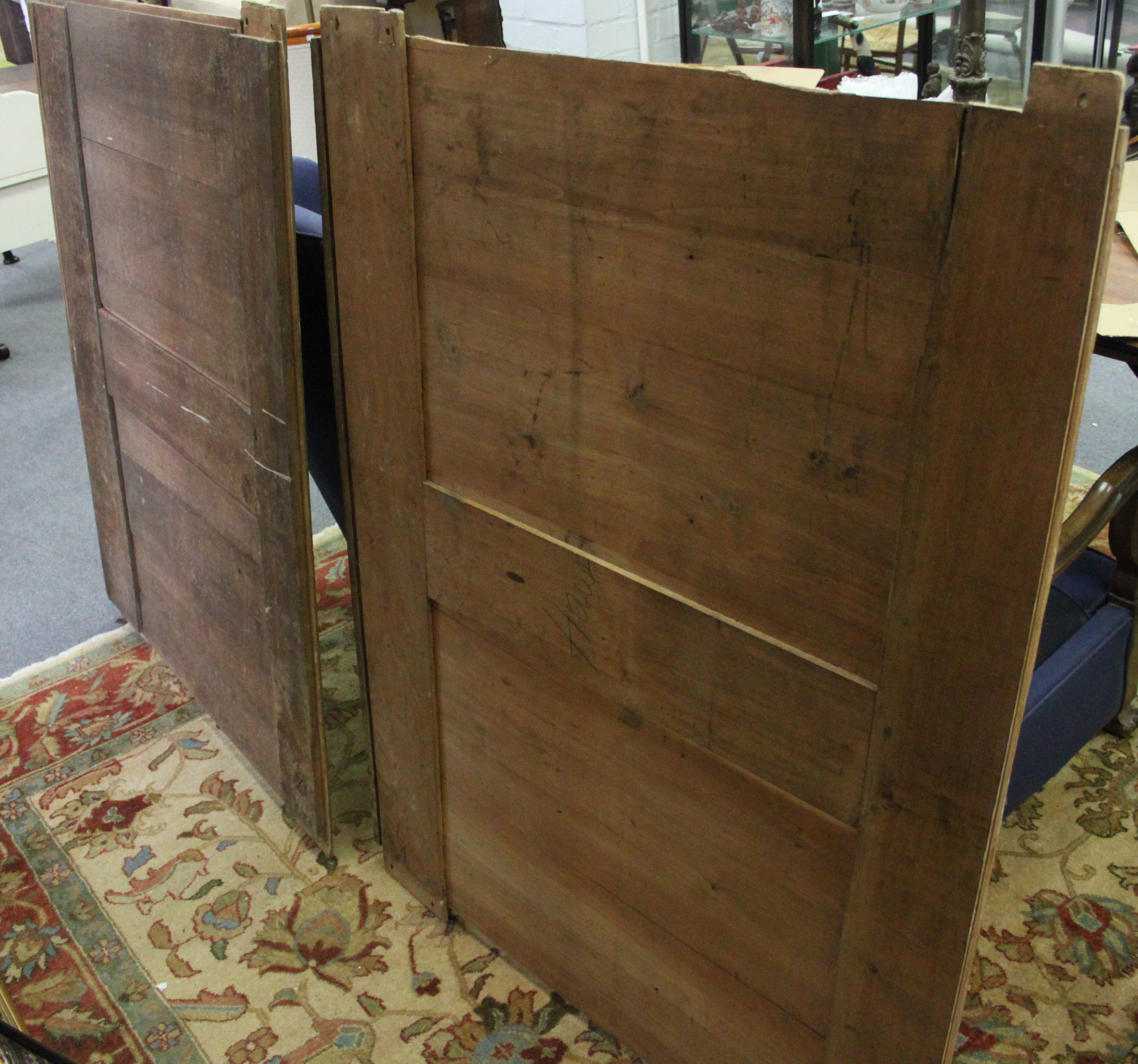 A French provincial elm and chestnut armoire, - Image 3 of 3