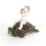 Ferdinand Liebermann for Rosenthal, circa 1920, a porcelain figure of a fawn riding a turtle,