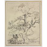 Thomas Barker of Bath (1769-1847)/Figures by an Oak Tree/pencil, pen and ink, 18.