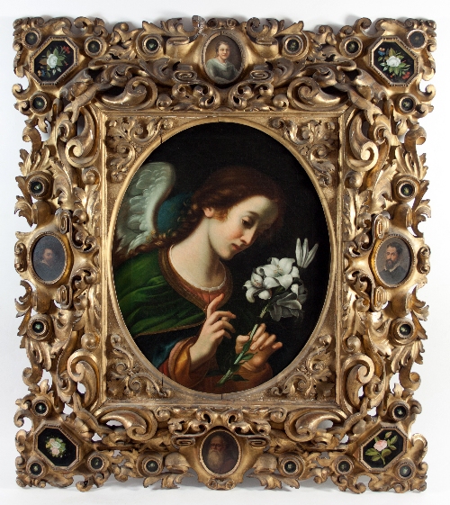 After Carlo Dolci/The Angel of the Annunciation/oval oil on canvas,