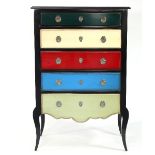 A contemporary painted chest of drawers,