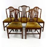 A set of five mahogany dining chairs,