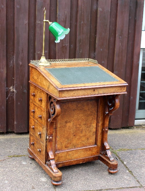 A Victorian walnut Davenport desk,