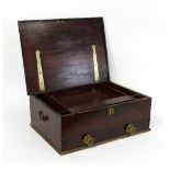 An Anglo-Indian padouk workbox, with fitted interior and two drawers beneath,