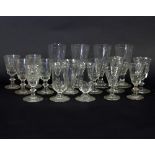 Sundry stem wine glasses, various Condition Report: One with crack to rim,