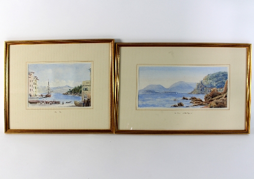 Continental School/San Terenzio, Gulf Spezia/watercolour, 15cm x 34cm and/Porto Fino/watercolour, - Image 3 of 3