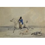 Attributed to Henry Alken/Huntsman and Hounds/watercolour,