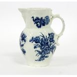 A Salopian cabbage leaf jug decorated flowers and foliage,