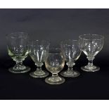 Five glass rummers,