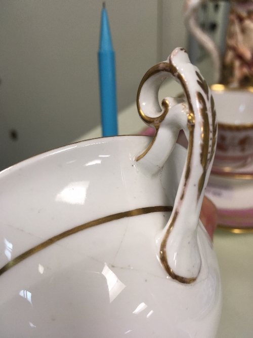 A Spode cup, saucer and plate with gilt and puce borders, - Image 4 of 4