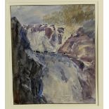 Attributed to David Cox/Swallow Falls/inscribed to mount 'Ex Coll Viscount Eccles/watercolour,