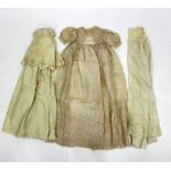 Two Victorian children's silk dresses and a silk slip