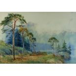 William Baker (British 1863-1937)/Lakeside/watercolour,